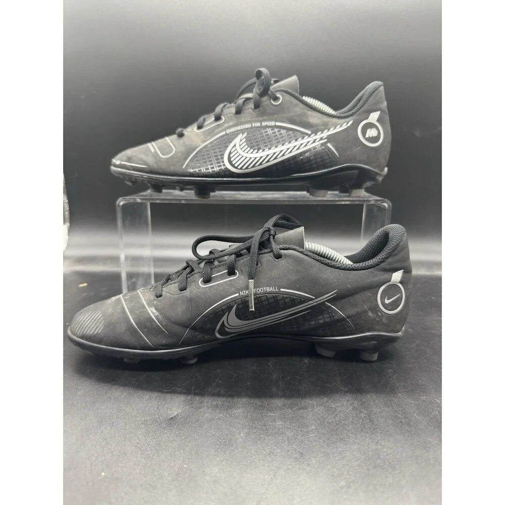 Nike Vapor 14 Mercurial Soccer Cleats Youth Size 6Y Shoe Black Silver DJ2895-007